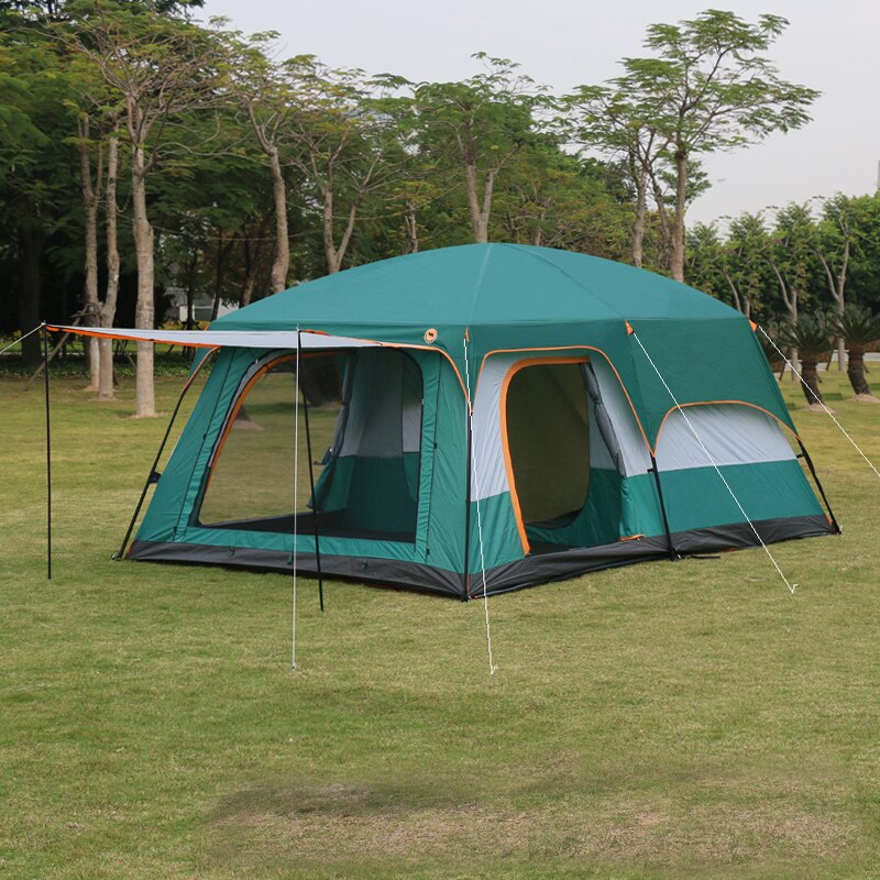 Cheap Goat Tents 4Colors Ultralarge 6 10 12 Double Layer Outdoor 2living Rooms and 1hall Family Camping Tent In Top Quality Large Space Tent   